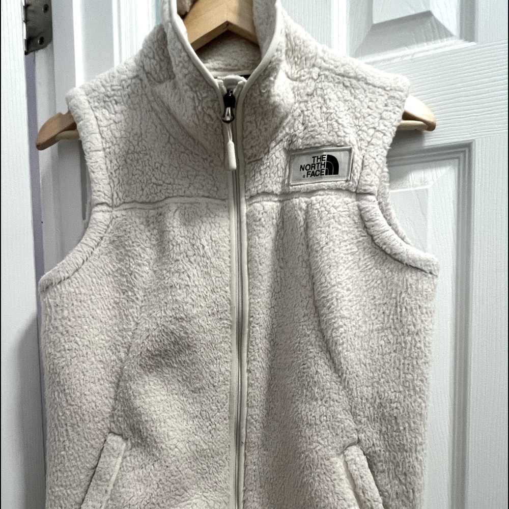 North Face Fleece Vest in Cream